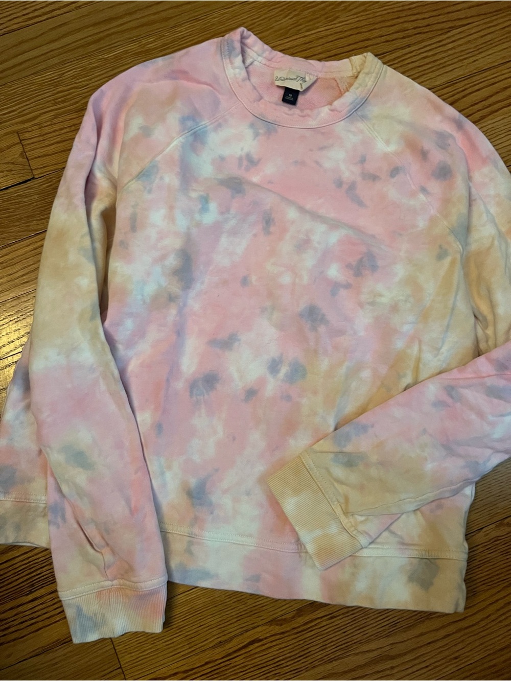 Universal Thread Pastel Tie-Dye Crewneck Sweatshirt - Pink, Yellow, Blue, Cream